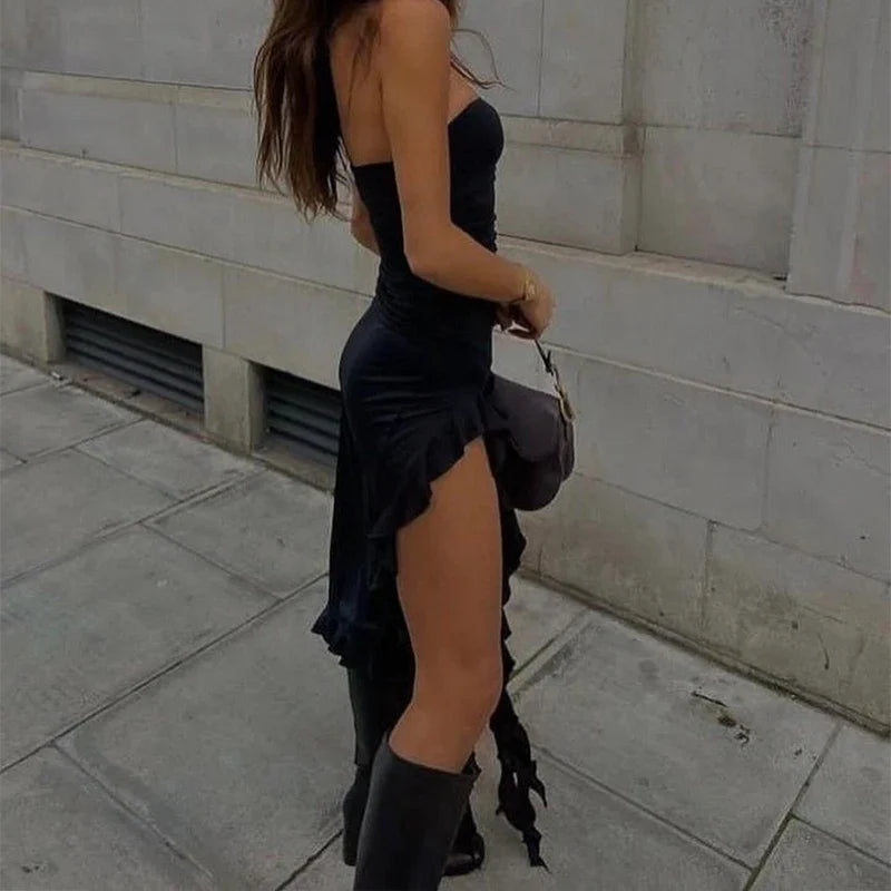 Chic Strapless Floral Dress