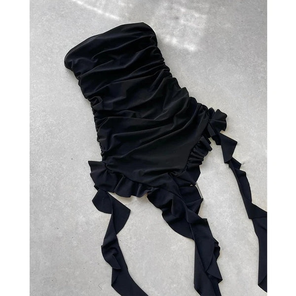 Chic Strapless Floral Dress