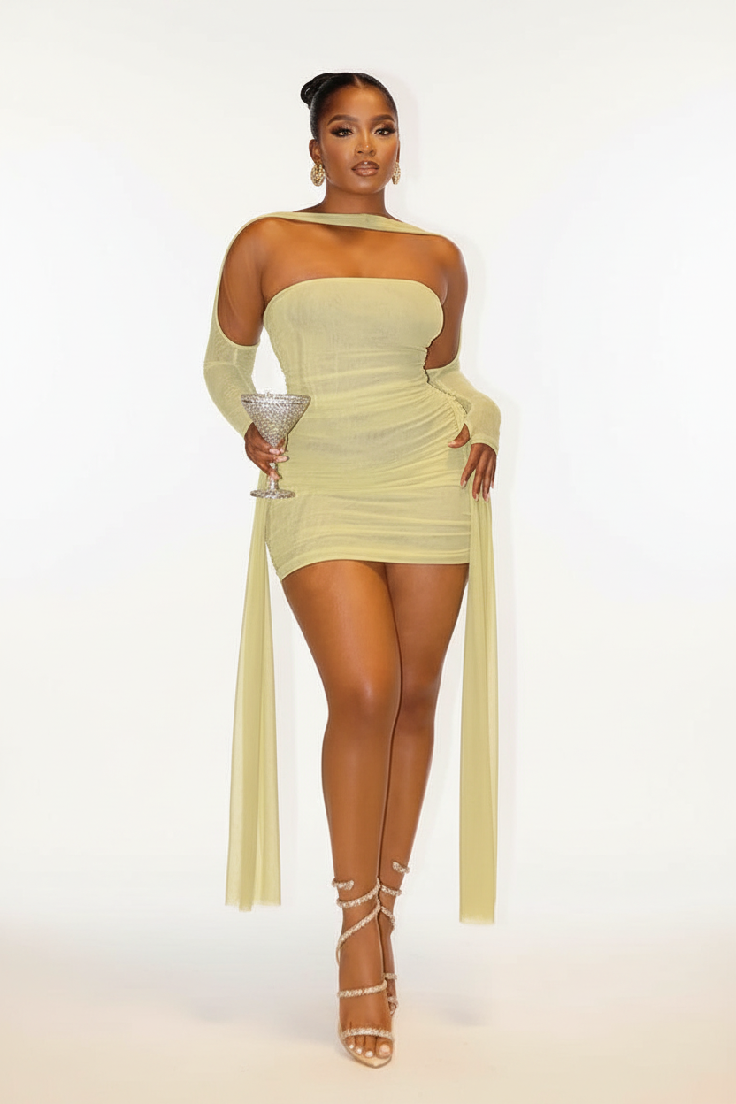 Tassel Fringe Strapless Dress